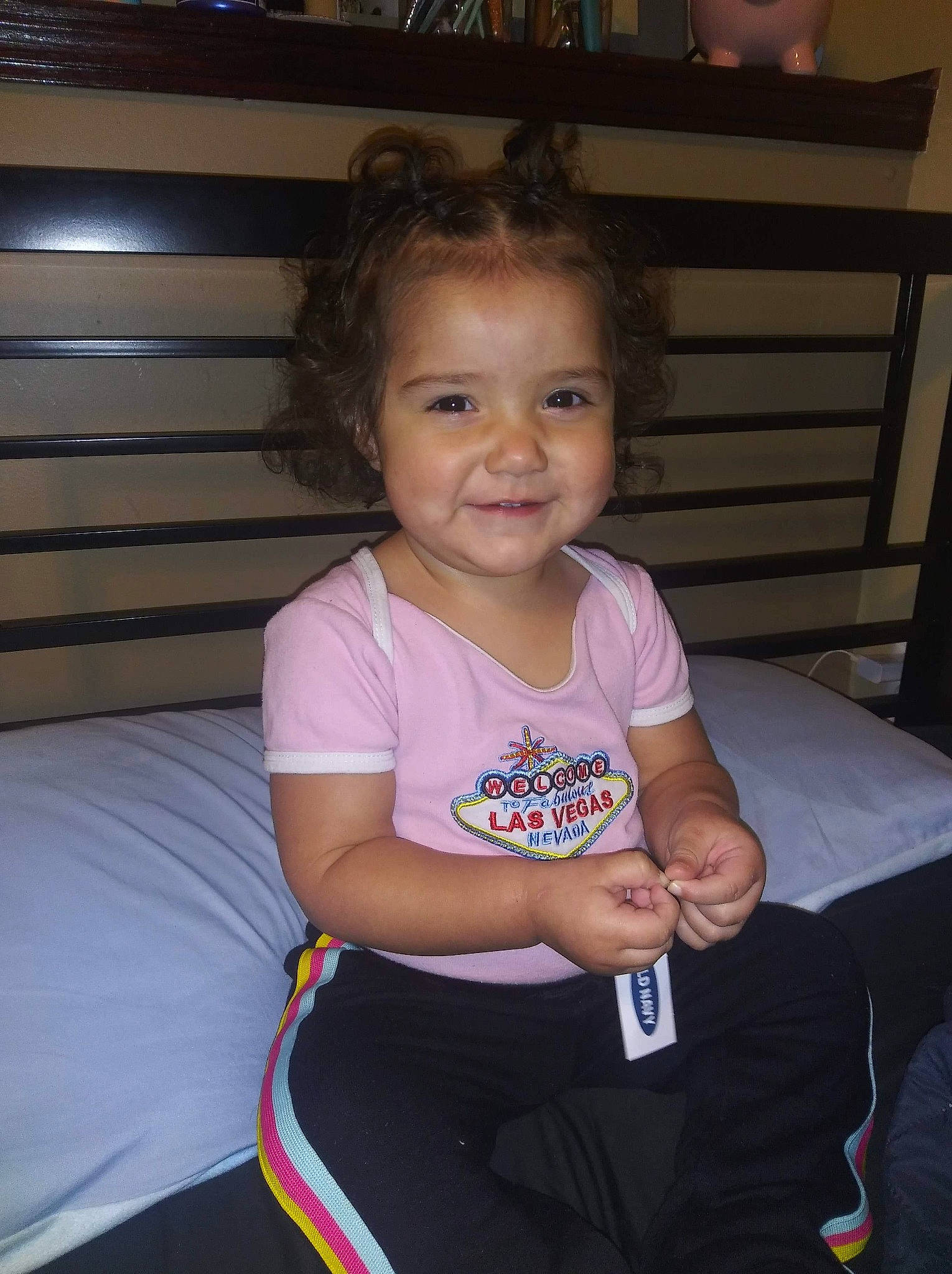 Emelia is registered to the contest to win money with this photo: arm, child, joy, person, skin, smile, t_shirt, toddler, vacation