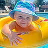 Miles is registered to the contest to win money with this photo: baby, cap, clothing, face, footwear, hat, head, leisureactivities, person, photography, pool, portrait, shoe, sport, summer, swimming, swimmingpool, swimwear, water, watersports
