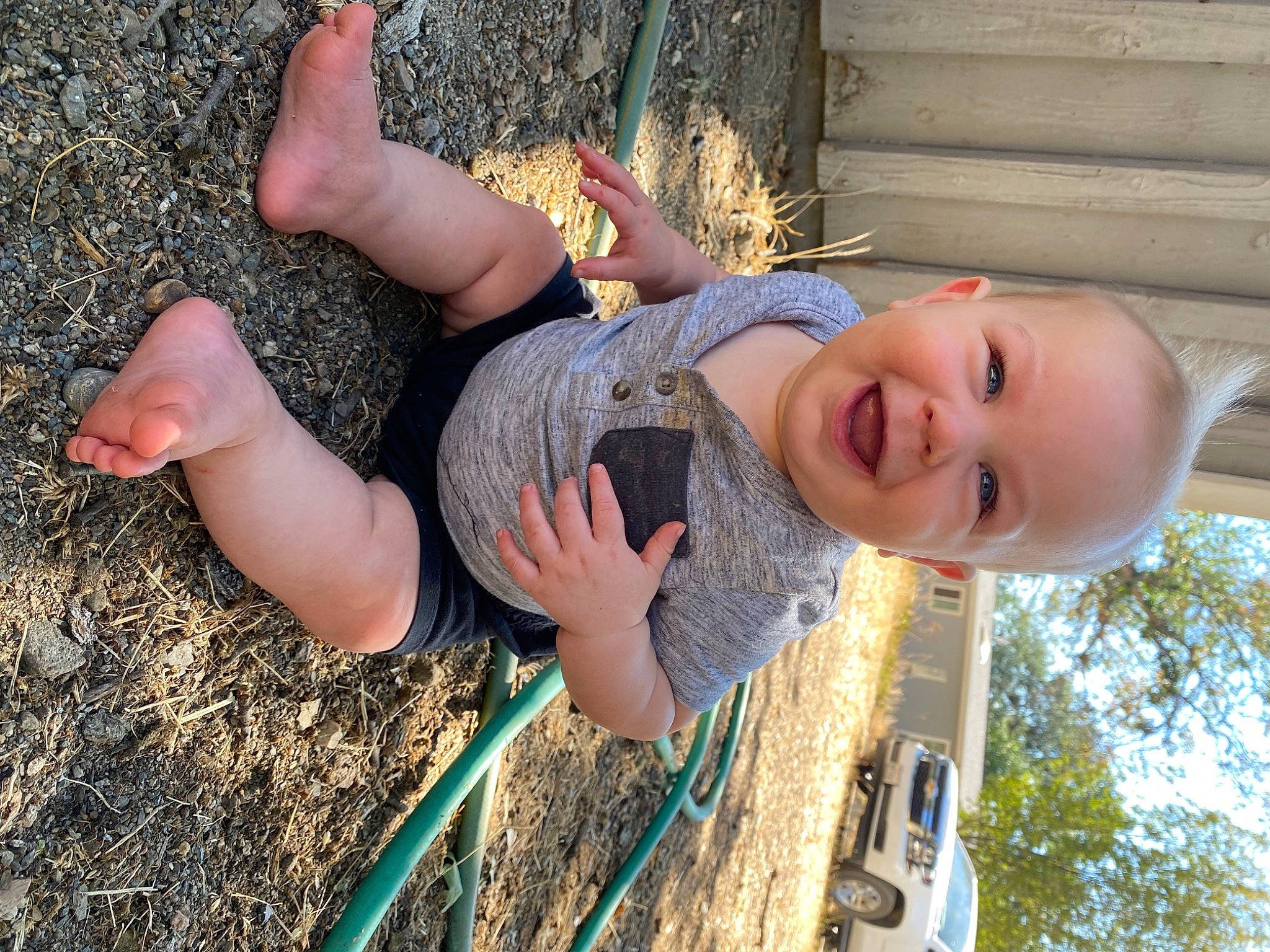 Ben joined the competition — help win amazing prizes! blond, child, elbow, facial_expression, fun, gesture, grass, grass_family, happy, human_leg, joy, leisure, people_in_nature, person, sky, smile, thigh, thumb, toddler, tree