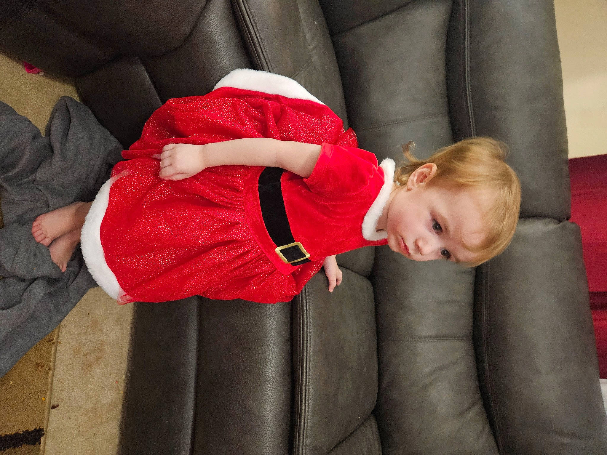 Ainsley joined the competition — help win amazing prizes! baby, baby_toddler_clothing, carmine, child, comfort, couch, elbow, flooring, fun, human_leg, knee, lap, magenta, person, room, sitting, sleeve, smile, sock, thigh