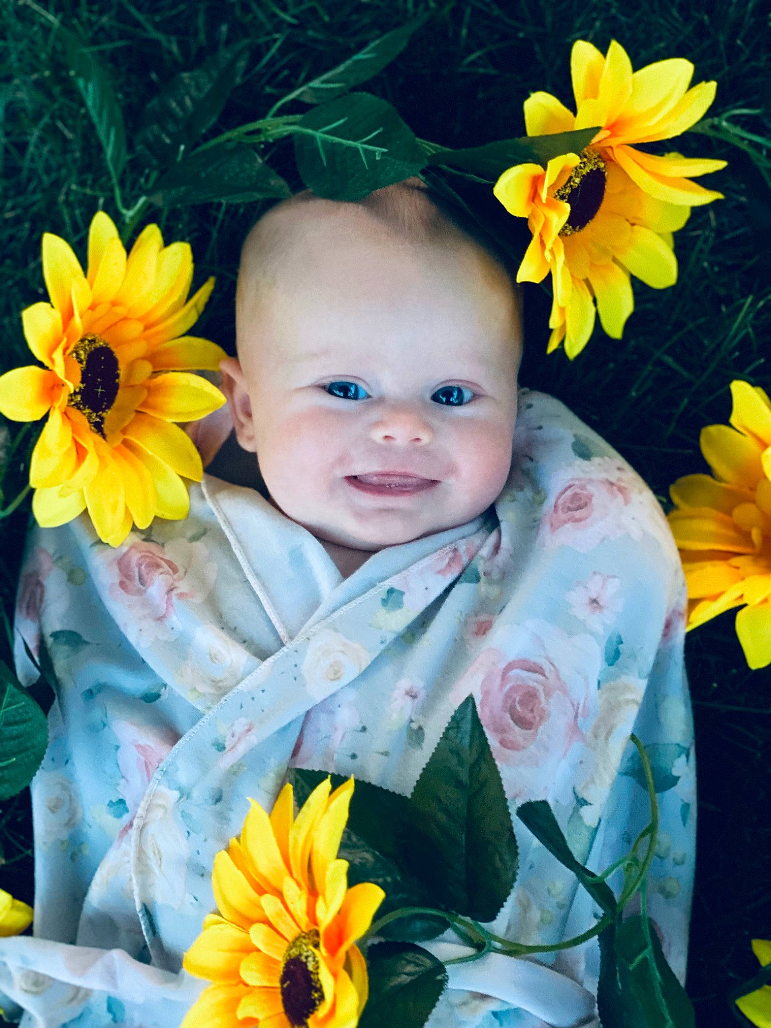 Adalynn joined the competition — help win amazing prizes! baby, baby_toddler_clothing, beauty, botany, cut_flowers, flower, grass, happy, iris, leaf, nature, orange, people_in_nature, person, petal, plant, product, smile, textile, toddler