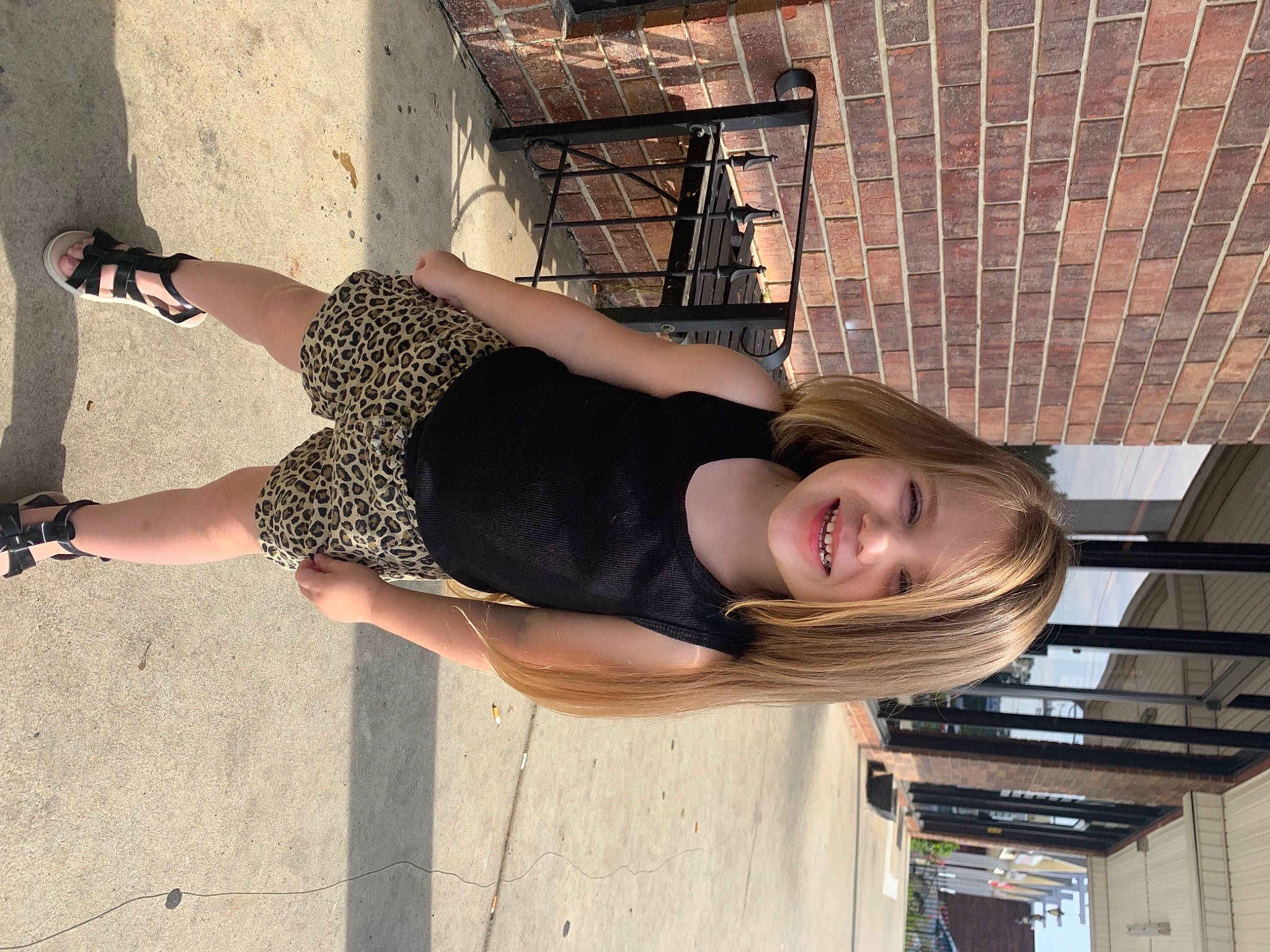 Alyvia is registered to the contest to win money with this photo: beauty, blond, calf, elbow, eyewear, foot, fun, happy, human_leg, joint, joy, knee, leisure, person, sandal, shoulder, smile, street_fashion, thigh, trunk