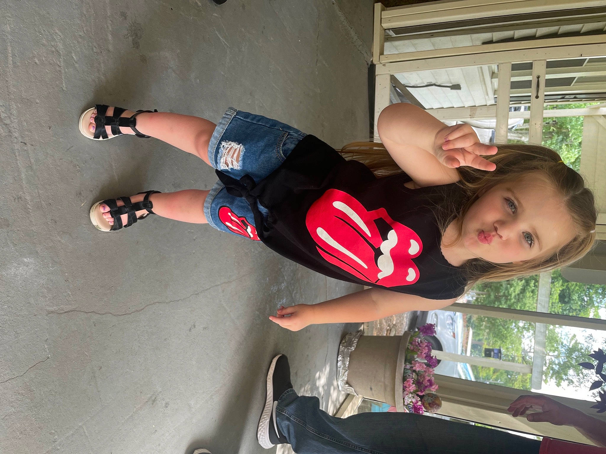 Alyvia joined the competition — help win amazing prizes! calf, carmine, elbow, finger, fun, human_leg, joint, knee, leisure, luggage_and_bags, outdoor_shoe, person, recreation, shorts, sportswear, street_fashion, t_shirt, thigh, tree, walking_shoe