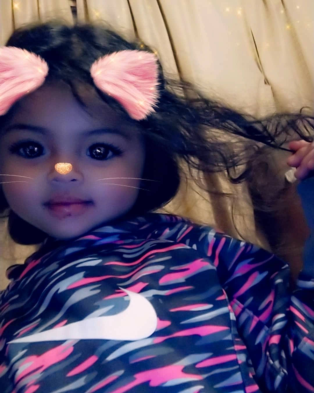 Jayleen is registered to the contest to win money with this photo: black_hair, cheek, child, doll, ear, eye, face, fawn, fur, hair, head, iris, nose, person, pink, skin, toddler