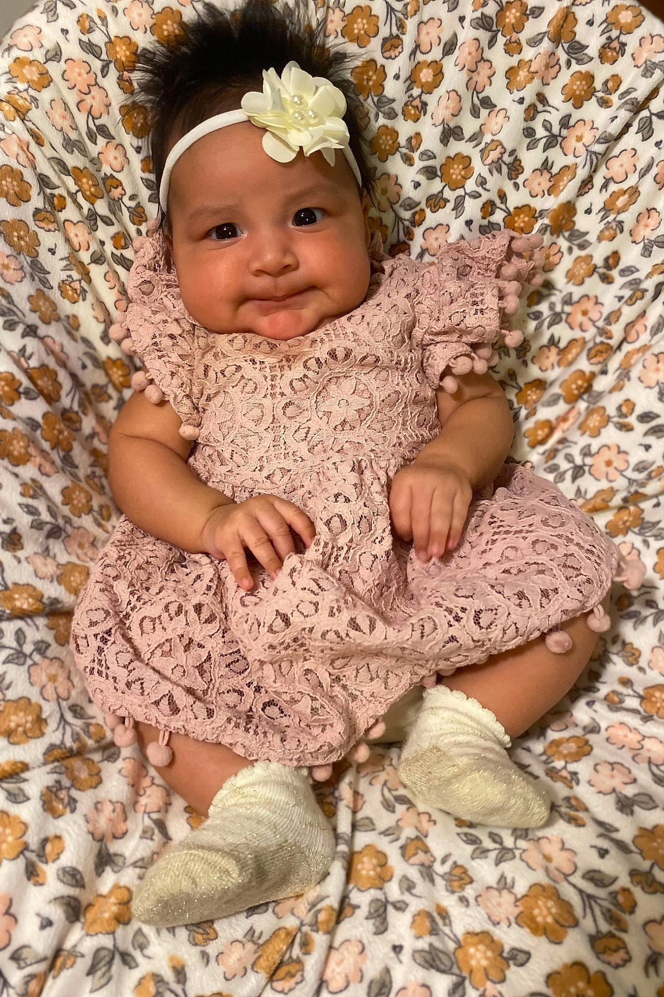 Kailani joined the competition — help win amazing prizes! baby, baby_toddler_clothing, cap, child, comfort, eye, flooring, foot, grass, happy, head, headwear, leaf, people, people_in_nature, person, skin, sleeve, smile, textile