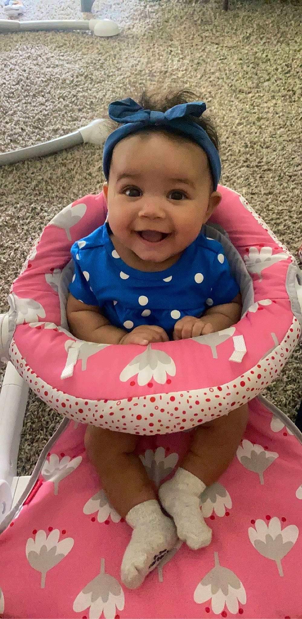 Ariyah joined the competition — help win amazing prizes! baby, baby_products, baby_toddler_clothing, blue, cheek, child, dress, eye, face, facial_expression, grass, happy, head, headgear, joy, person, pink, product, purple, skin