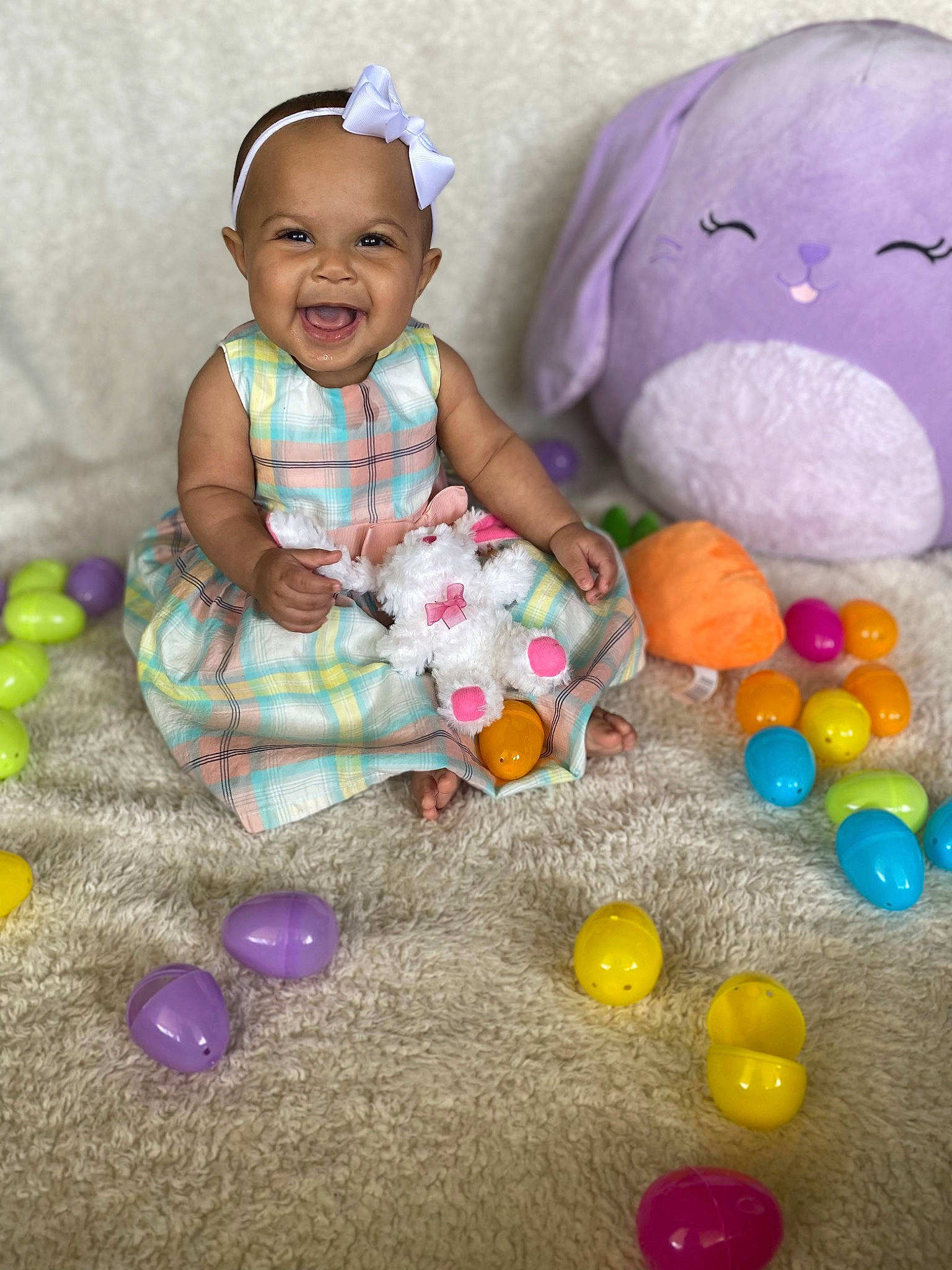 Amiyah joined the competition — help win amazing prizes! baby, baby_products, baby_toddler_clothing, baby_toys, balloon, child, circle, event, fun, happy, leisure, party_supply, people, person, play, purple, sitting, smile, toddler, toy