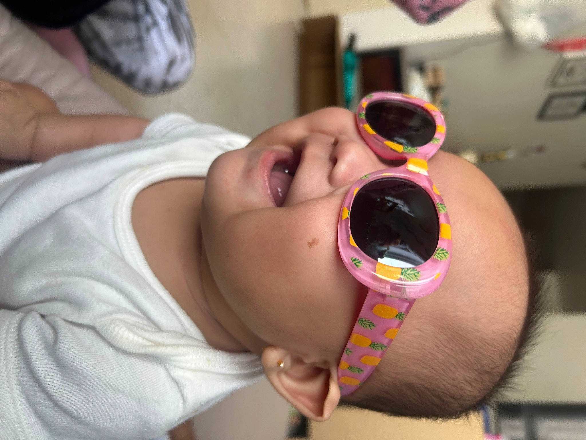 Avery joined the competition — help win amazing prizes! audio_equipment, chin, drinking, drinkware, ear, eyebrow, eyelash, eyewear, finger, food, fun, glasses, hearing, lip, mouth, nail, neck, nose, person, sunglasses