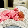 baby, newborn, sleeping, pink_outfit, hat, blanket, bed, infant, cozy, soft, peaceful, resting, cute, child, portrait, indoors, white, comfort, sleep, toddler