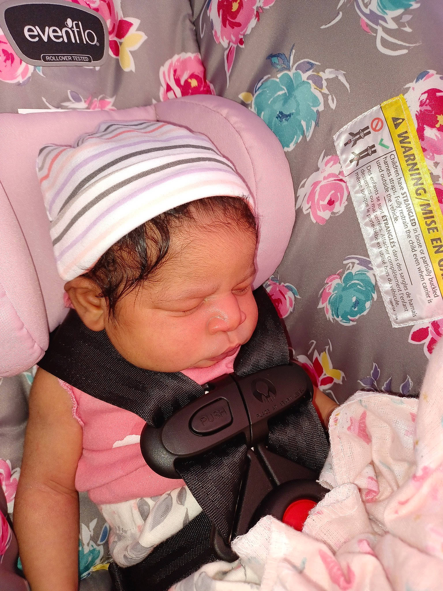 Milan is registered to the contest to win money with this photo: baby, baby_products, baby_sleeping, baby_toddler_clothing, baseball_cap, cap, cheek, child, comfort, eyelash, facial_expression, happy, headgear, knit_cap, magenta, mouth, person, pink, skin, textile