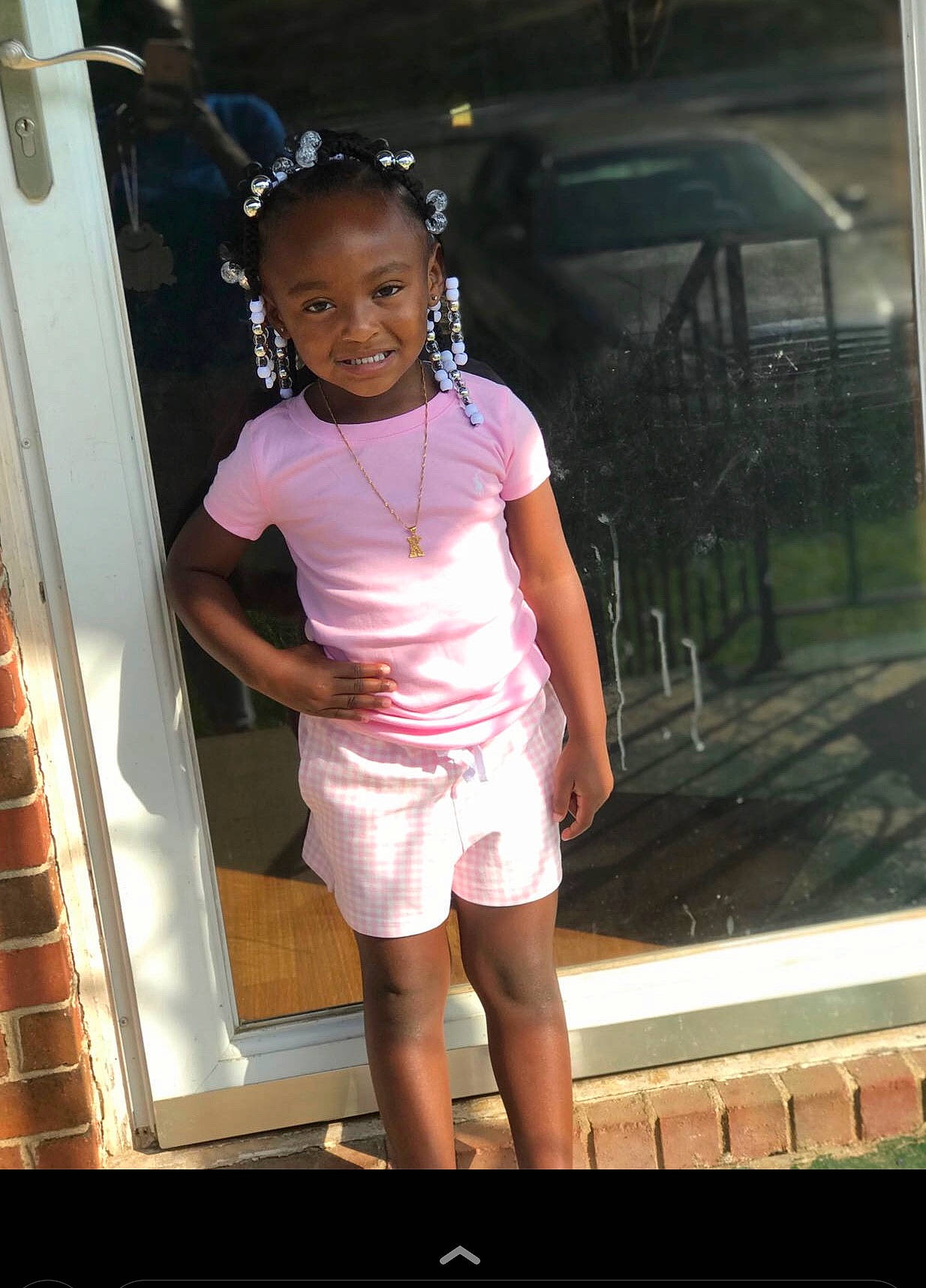 Kadence joined the competition — help win amazing prizes! child, fun, joy, knee, leg, person, pink, smile, snapshot, standing, thigh, toddler