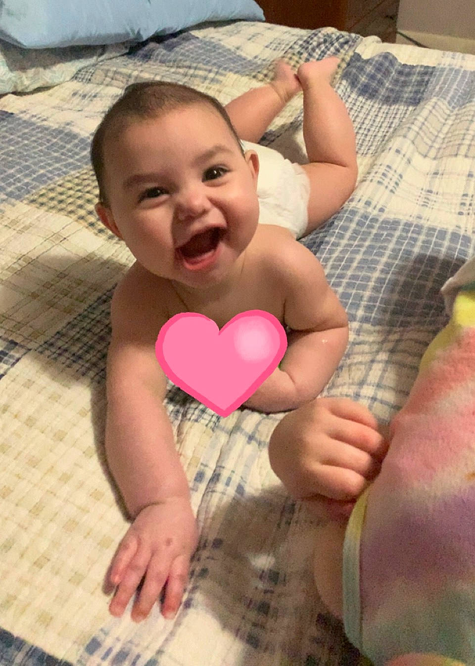 Natalie joined the competition — help win amazing prizes! abdomen, baby, baby_toddler_clothing, chest, comfort, face, finger, flooring, gesture, happy, head, mouth, person, pink, skin, smile, textile, thigh, thumb, toddler