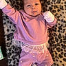 Lakelyn is registered to the contest to win money with this photo: baby, infant, purple_clothing, mittens, blanket, leopard_print, cute, lying_down, soft_texture, patterned_blanket, toddler, portrait, indoor, cozy, child, pink_pants, white_socks, small_hands, face, young_child