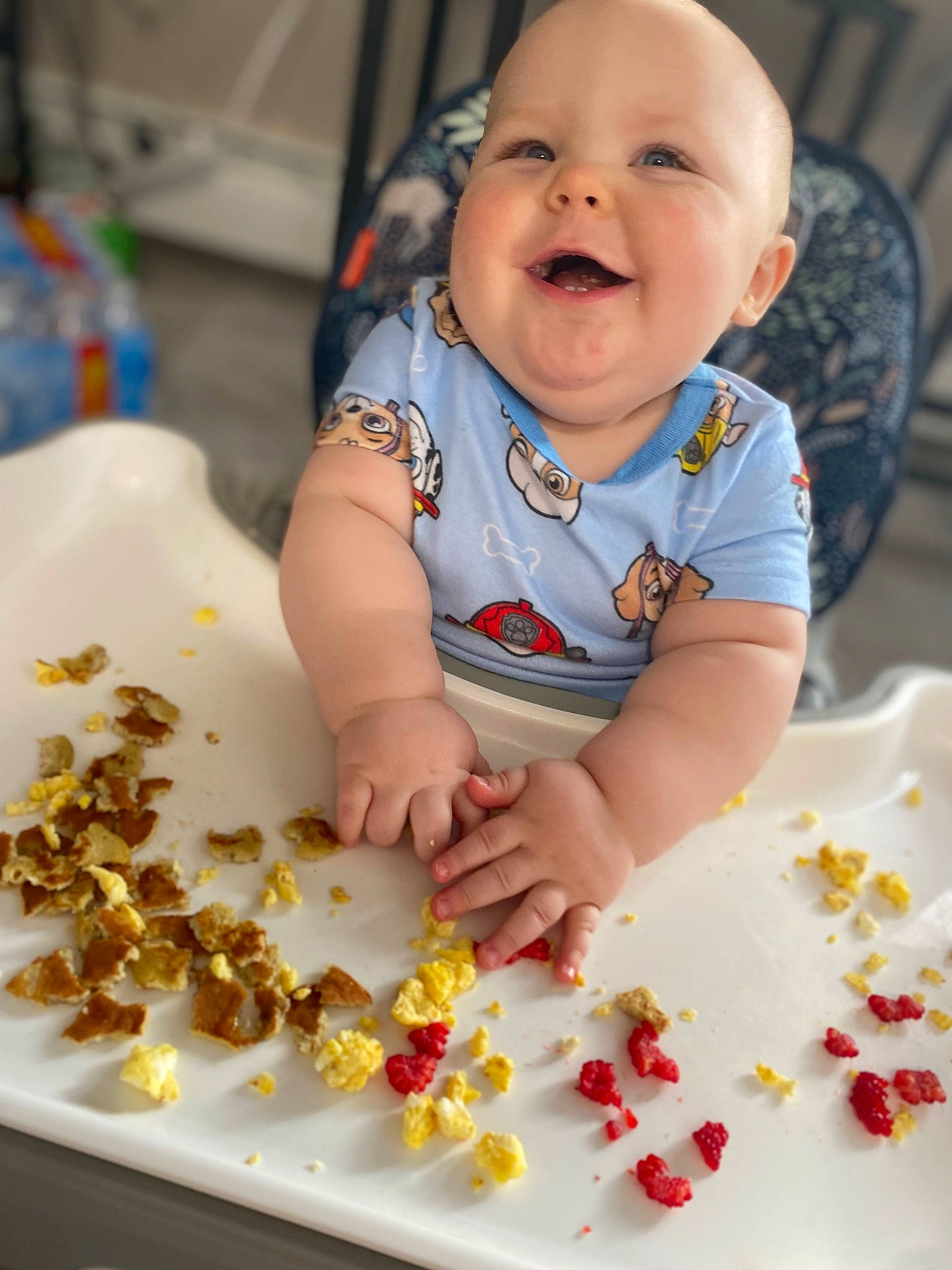 Cayson is registered to the contest to win money with this photo: baby, baby_products, baby_toddler_clothing, cheek, child, comfort_food, cuisine, flooring, fun, happy, nail, person, play, product, recipe, sleeve, smile, sweetness, t_shirt, toddler