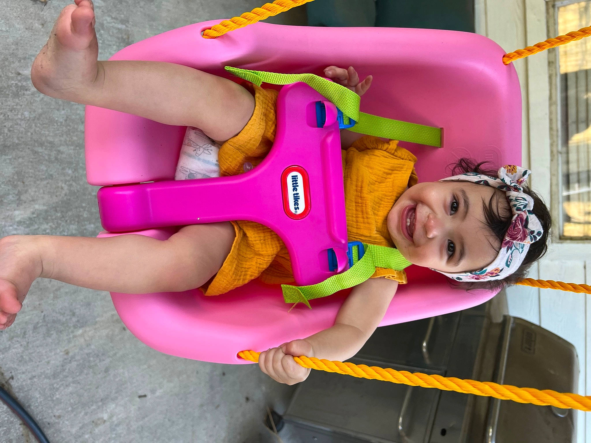 Ailani joined the competition — help win amazing prizes! fun, happy, headwear, joy, leg, leisure, magenta, person, pink, playground, public_space, purple, recreation, red, shoe, smile, sneakers, summer, thigh, tire