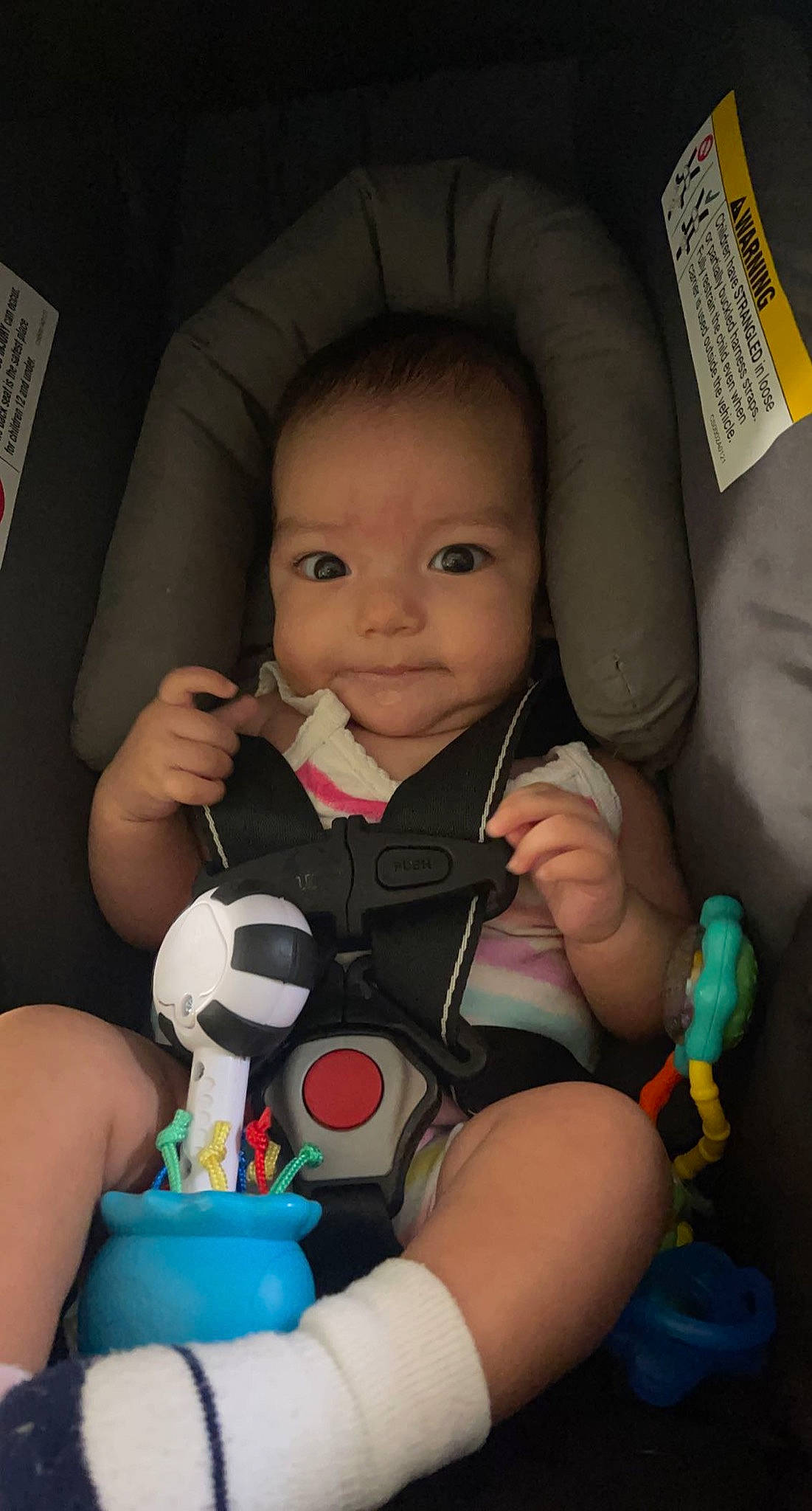 Eila joined the competition — help win amazing prizes! arm, baby, baby_carriage, baby_toddler_clothing, cheek, child, facial_expression, finger, hand, iris, mouth, nail, nose, organ, people, person, product, skin, smile, thumb