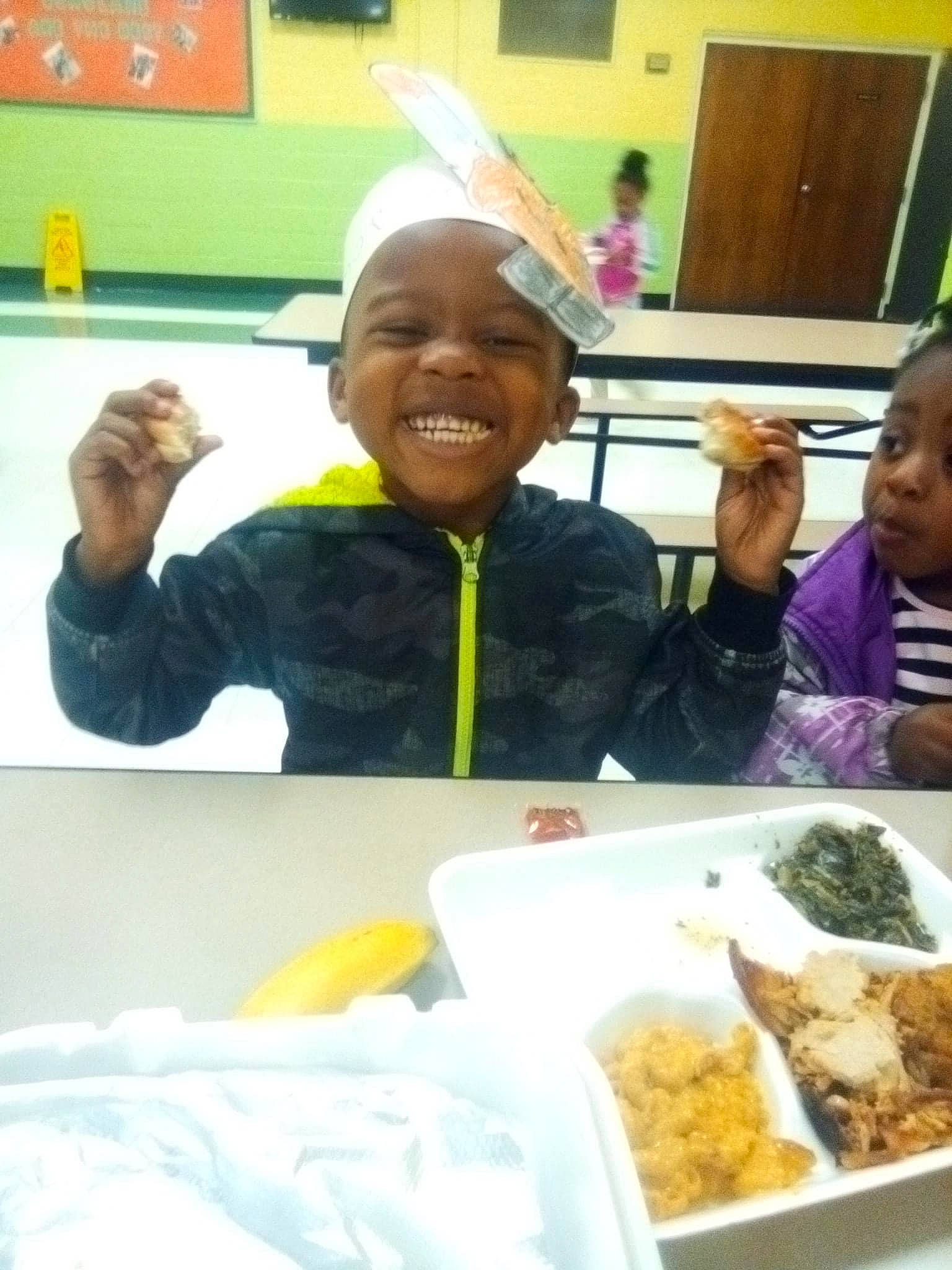 Parker joined the competition — help win amazing prizes! chair, child, comfort_food, cuisine, dish, event, food, ingredient, joy, junk_food, person, plate, produce, recipe, rice, sharing, smile, steamed_rice, t_shirt, tableware