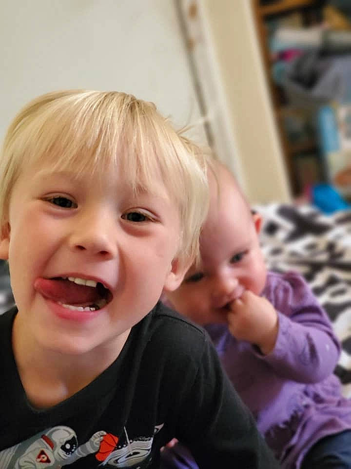 Zeke is registered to the contest to win money with this photo: baby, baby_toddler_clothing, bangs, blond, cheek, child, eyelash, iris, lip, mouth, person, taste, toddler, tongue, tooth