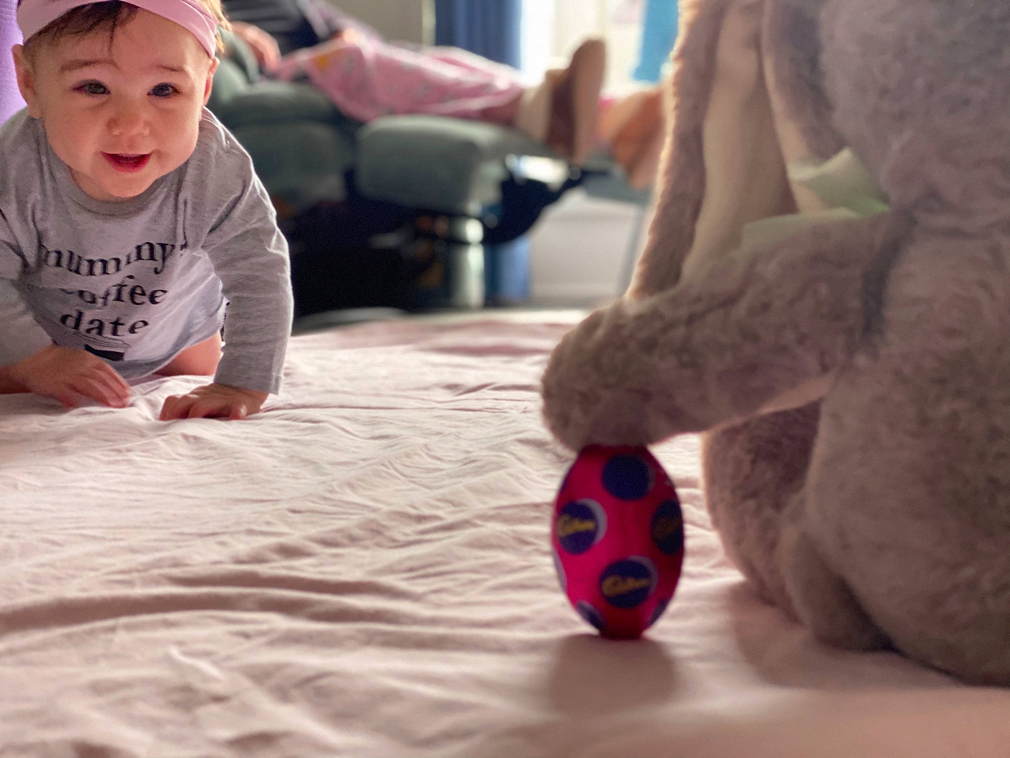 Maia joined the competition — help win amazing prizes! baby, ball, child, cool, finger, fun, hand, head, headwear, human, joint, leisure, person, pink, play, textile, toddler, toy, vacation