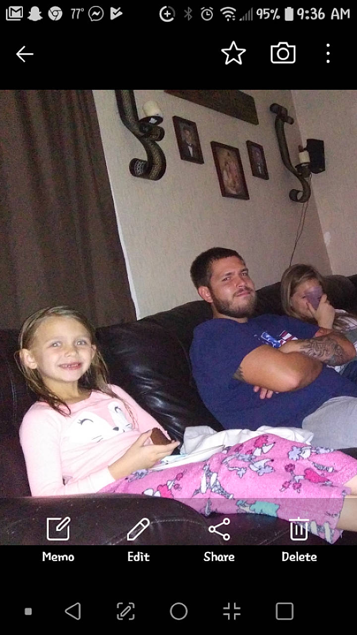 Alexis joined the competition — help win amazing prizes! advertising, beard, couch, electronic_device, event, flash_photography, font, fun, happy, joy, leisure, magenta, mouth, person, photo_caption, pink, product, purple, room, sitting