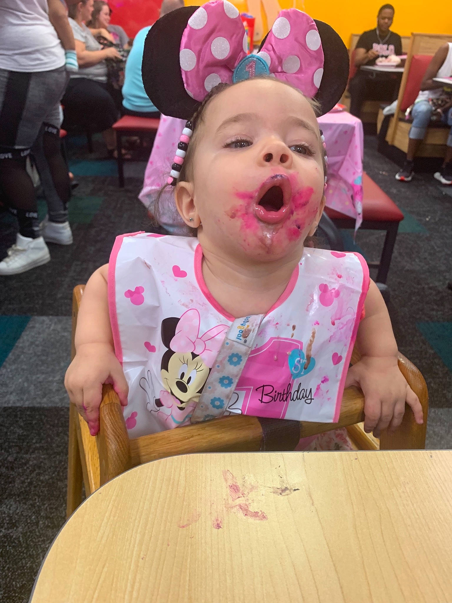 Aaliyah joined the competition — help win amazing prizes! baby, birthday, child, ear, face, facial_expression, fun, happy, head, headgear, headwear, leisure, party, party_hat, person, pink, play, smile, toddler, vacation