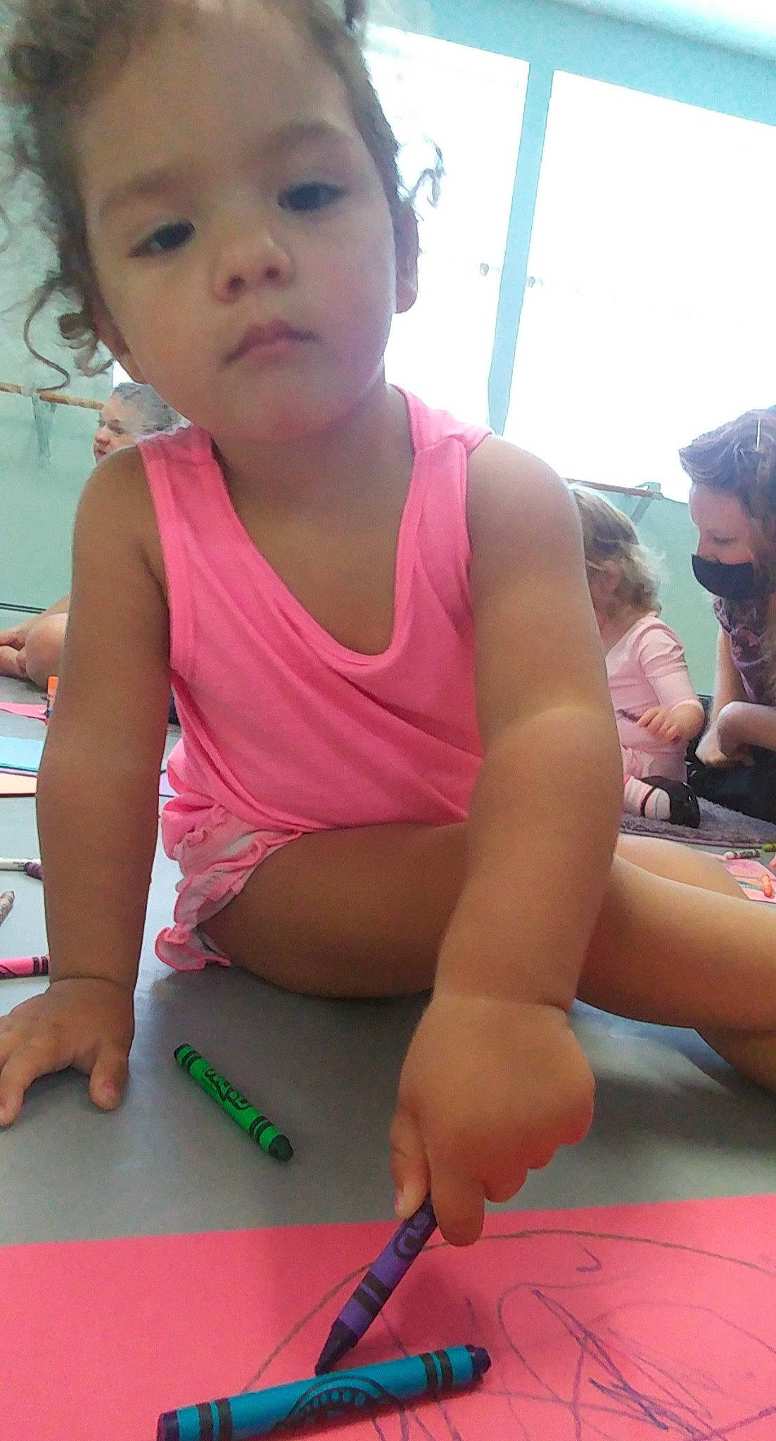 Aubrielle joined the competition — help win amazing prizes! baby_toddler_clothing, black_hair, child, finger, fun, leisure, mouth, nail, office_supplies, pen, person, photograph, pink, skin, snapshot, summer, t_shirt, table, thigh, toddler