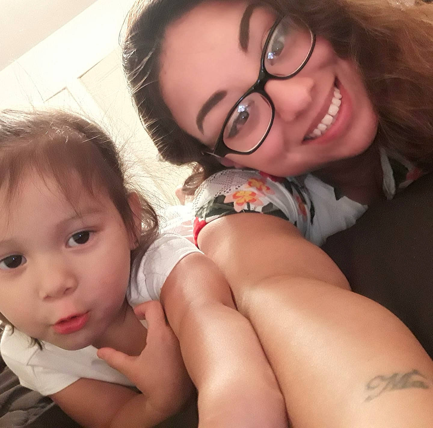 Ella joined the competition — help win amazing prizes! baby, beauty, cheek, child, daughter, face, finger, fun, glasses, happy, joy, mother, nose, person, photography, selfie, skin, smile, toddler