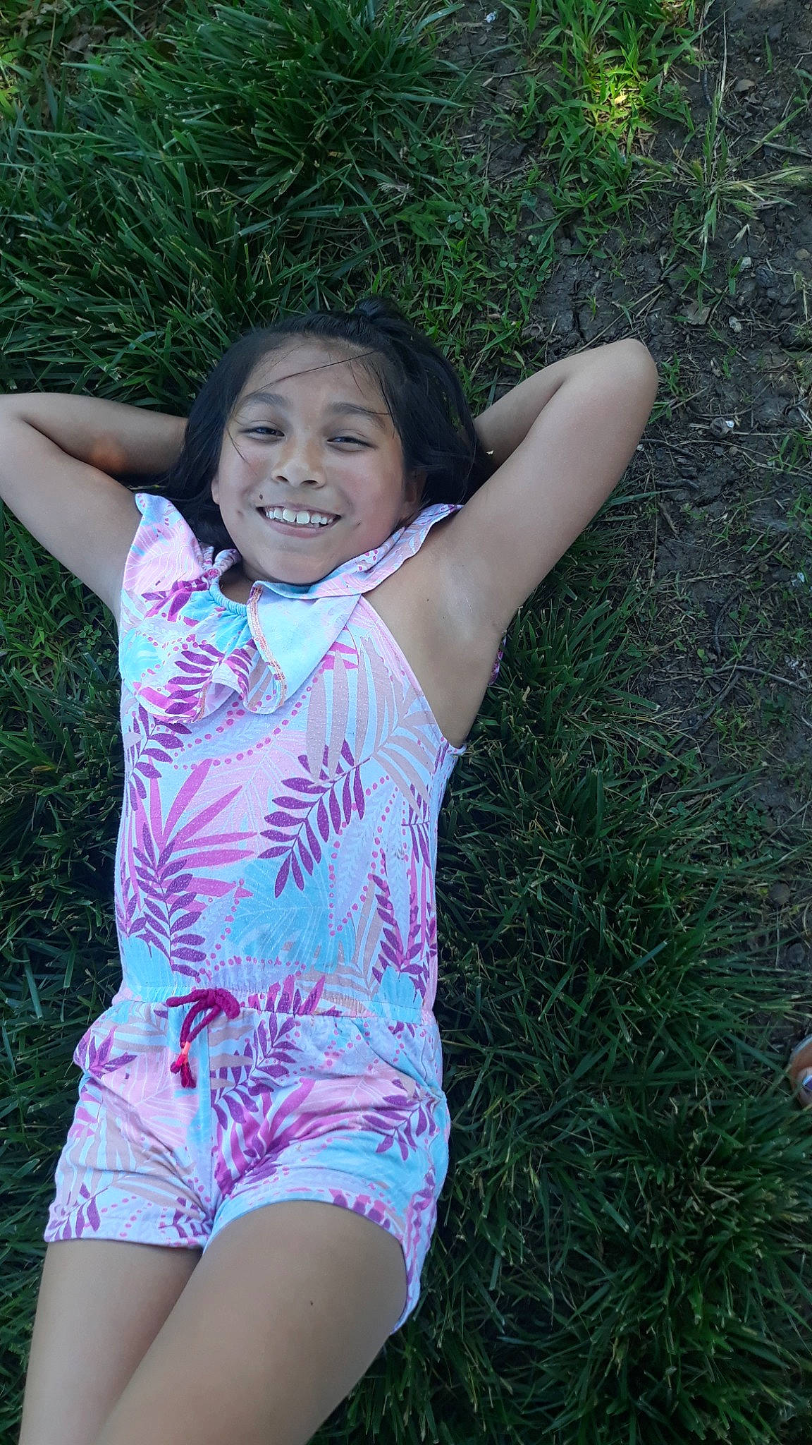 Nene is registered to the contest to win money with this photo: beauty, black_hair, fun, grass, happy, joy, lady, leg, leisure, long_hair, person, photography, pink, plant, smile, thigh