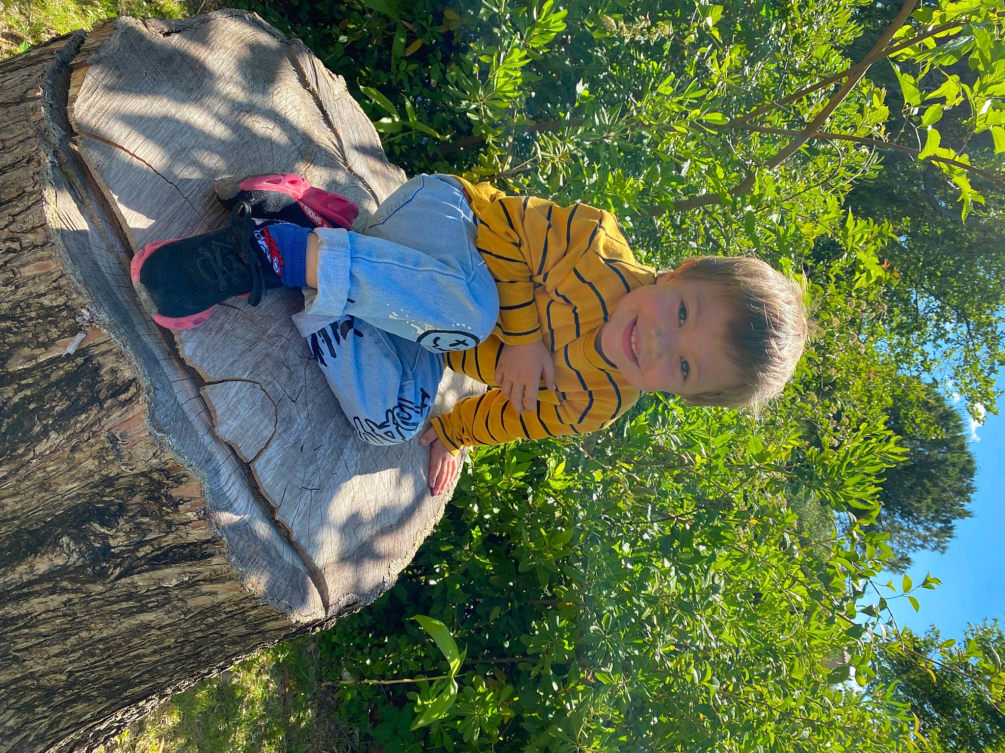 Tiago a rejoint le concours — aidez-le/la à gagner de superbes lots ! adventure, child, electric_blue, fun, grass, happy, joy, landscape, leisure, people_in_nature, person, plant, recreation, shadow, sky, soil, toddler, tree, vacation