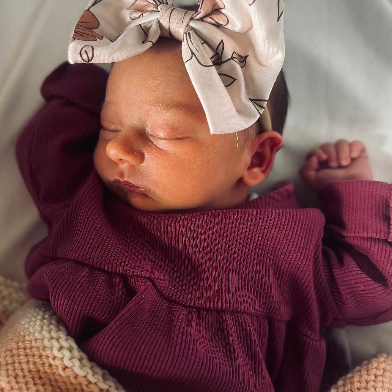 Nevaeh joined the competition — help win amazing prizes! accessories, baby, blanket, bonnet, clothing, cushion, face, happy, hat, head, headband, homedecor, newborn, person, photography, portrait, scarf, sleeping, smile, yawning