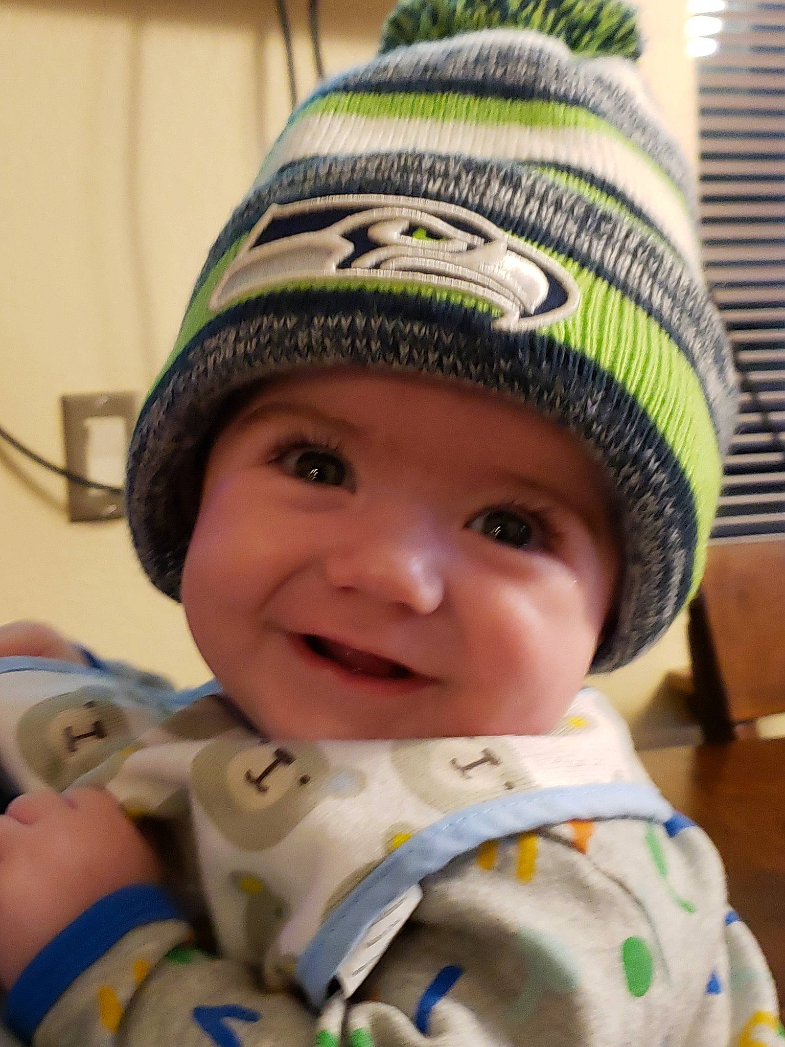 Bodhi joined the competition — help win amazing prizes! baby, beanie, bonnet, cap, cheek, child, fashion_accessory, hat, headgear, headwear, knit_cap, person, smile, toddler