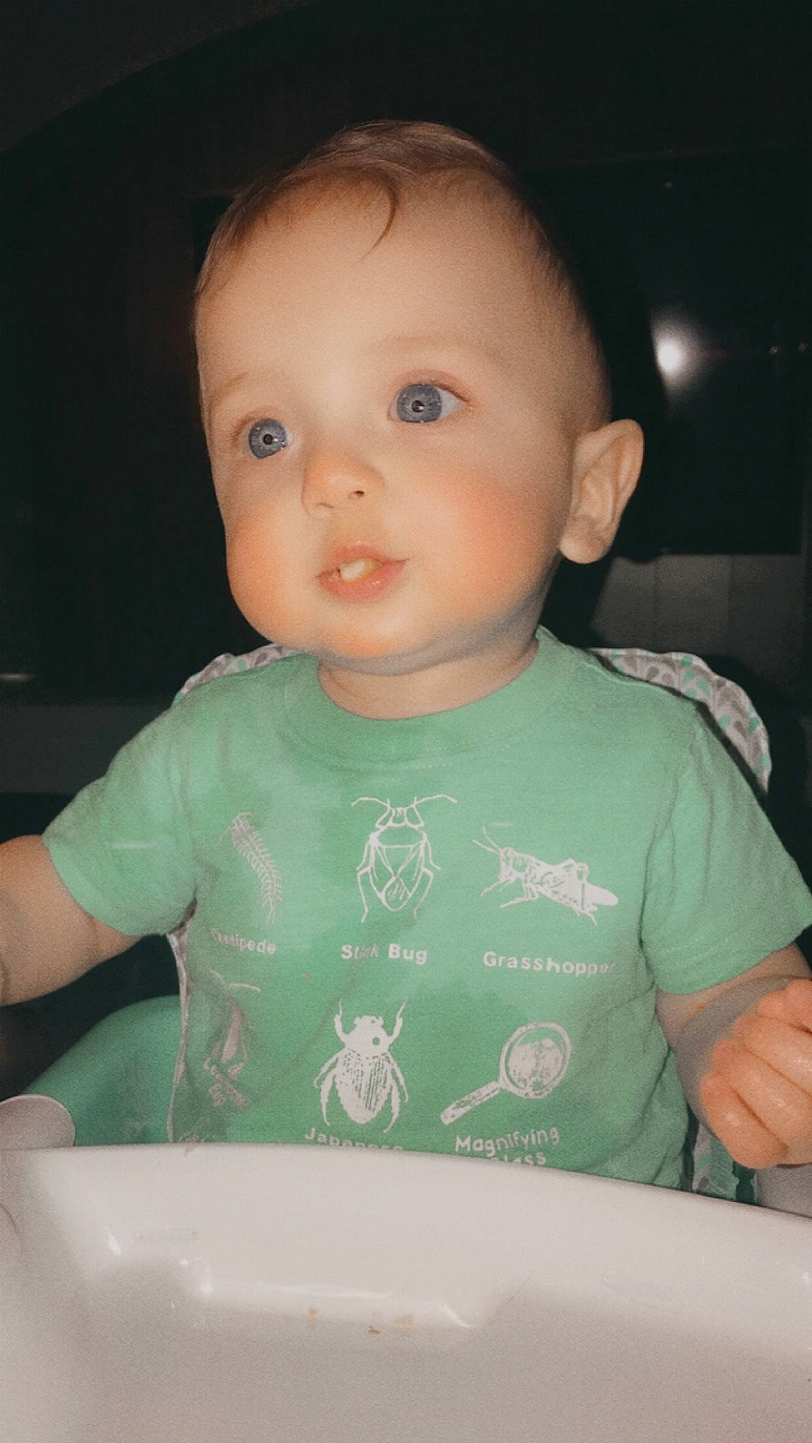 Michael is registered to the contest to win money with this photo: baby, cheek, child, chin, eye, face, forehead, head, person, sitting, skin, smile, toddler