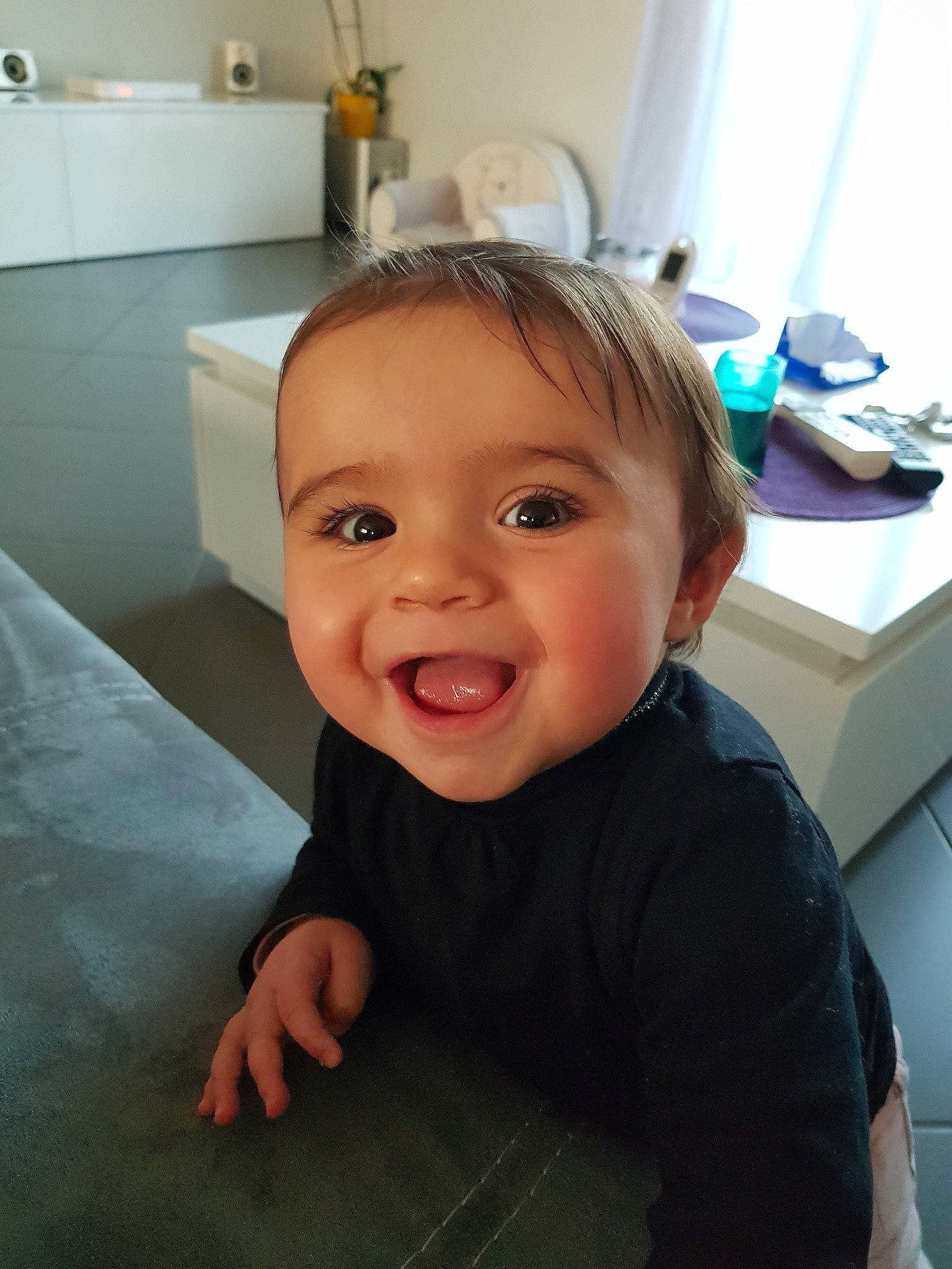 Lahna a rejoint le concours — aidez-le/la à gagner de superbes lots ! baby, cheek, child, chin, ear, eye, face, facial_expression, forehead, fun, head, lip, mouth, nose, organ, person, room, skin, smile, toddler