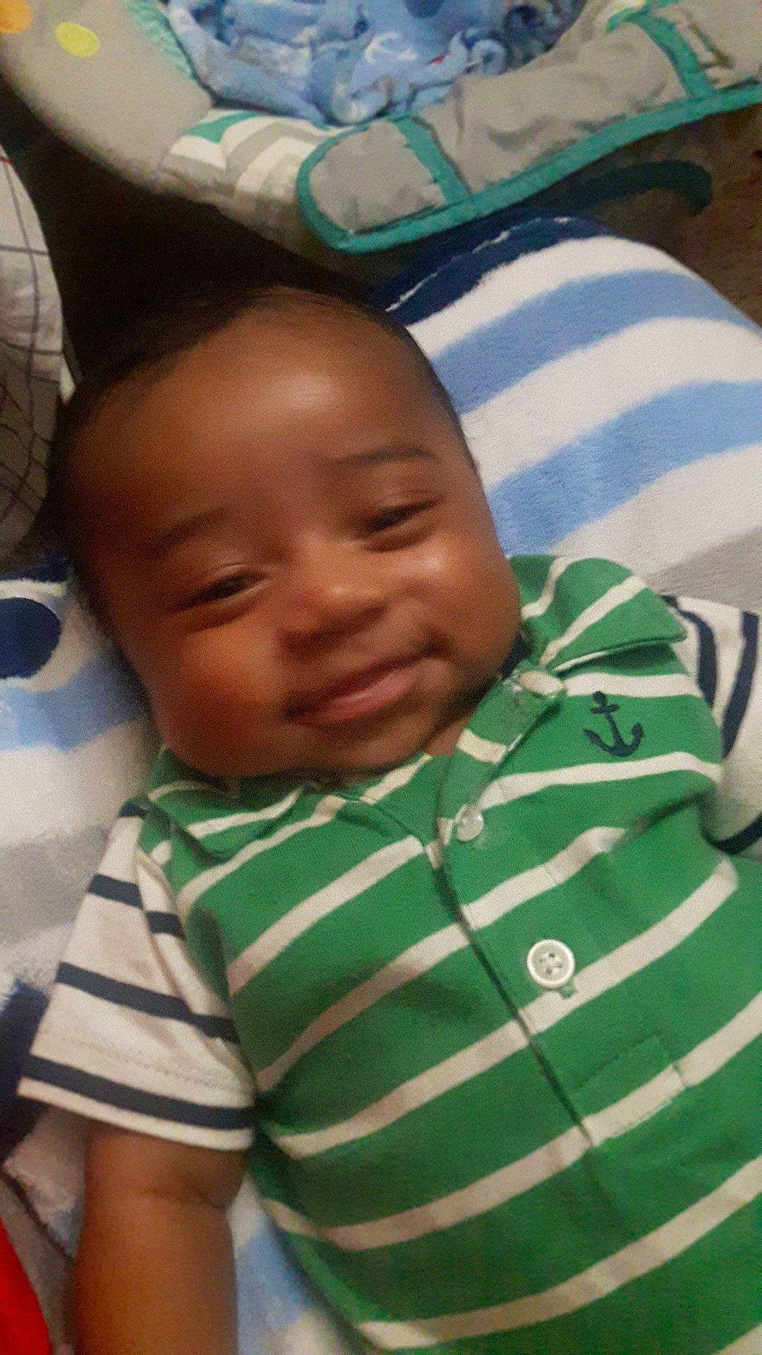 Da'Von is registered to the contest to win money with this photo: black_hair, boy, cheek, child, day, eye, face, forehead, fun, girl, green, head, infant, joy, person, product, skin, toddler