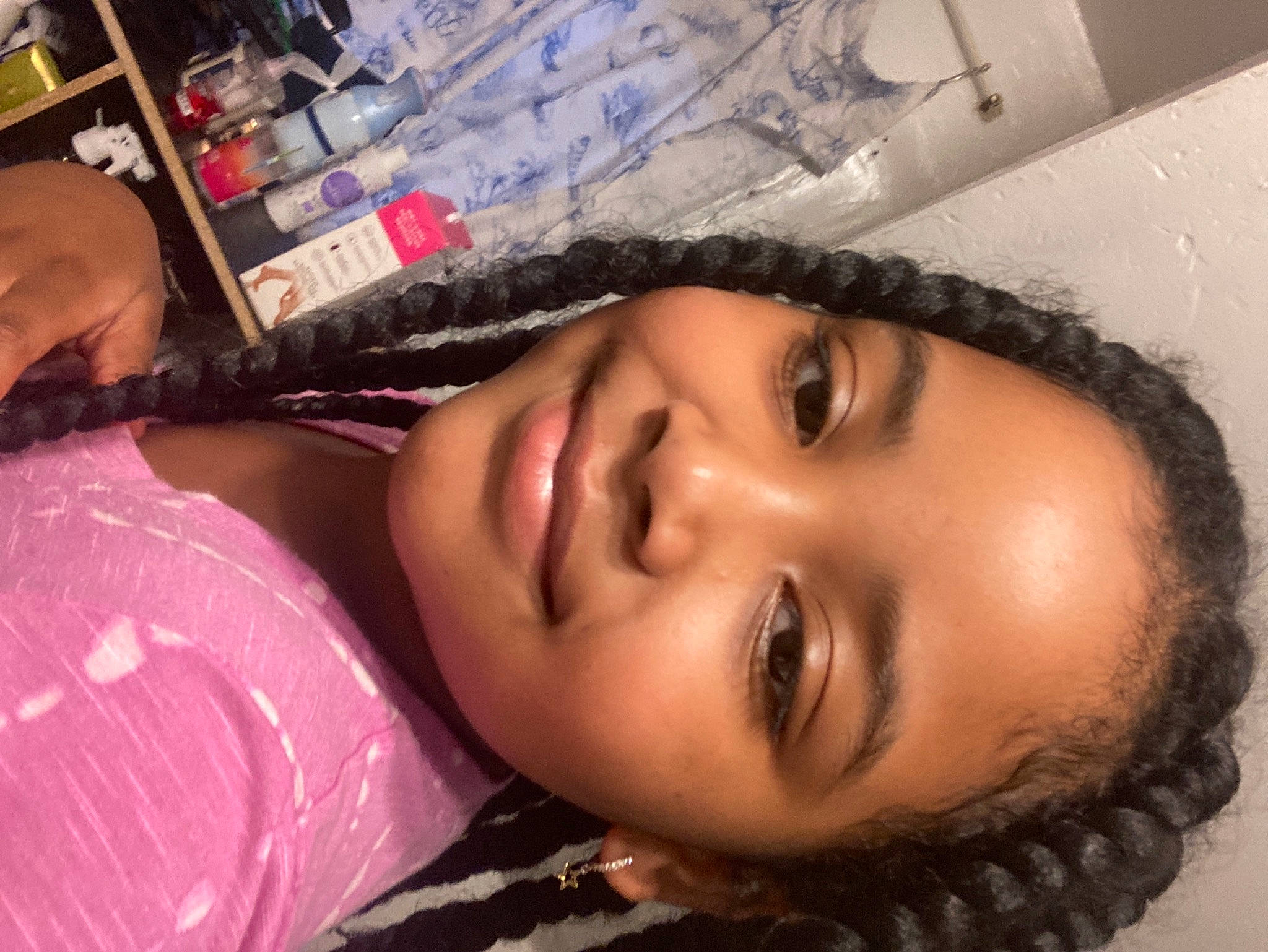 Nevaeh is registered to the contest to win money with this photo: black_hair, cheek, chest, eyebrow, eyelash, flash_photography, forehead, happy, human_body, iris, jaw, joy, lip, long_hair, mouth, neck, nose, person, plant, shoulder