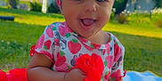 Cimani joined the competition — help win amazing prizes! baby, child, tutu, headband, strawberry_pattern, outdoor, grass, smiling, happy, blanket, blue_sky, clouds, greenery, cute, infant, sitting, daylight, portrait, playful, fashion