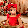 baby, basket, bathing, blackhair, clothing, face, festival, hair, happy, hardwood, head, infantbed, people, person, photography, portrait, sitting, sleeve, smile, wood