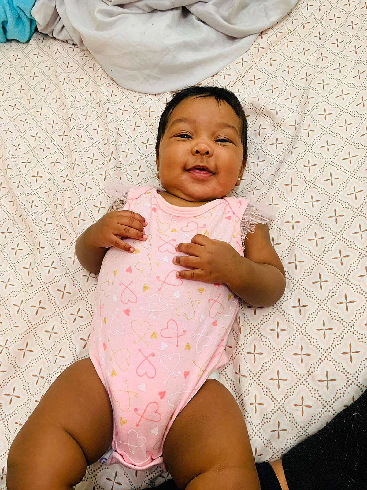 Leia joined the competition — help win amazing prizes! baby, eye, face, gesture, hair, hairstyle, happy, head, human_body, leg, mouth, one_piece_swimsuit, organ, person, pink, skin, stomach, swimwear, textile, thigh