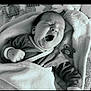 baby, infant, yawning, blanket, pacifier, sleeping, cozy, cute, child, newborn, soft, fist, resting, monochrome, portrait, indoor, clothing, peaceful, toddler, wrapped
