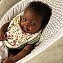 baby, babylaughing, blanket, crib, face, furniture, happy, head, infantbed, person, photography, portrait, sitting, smile