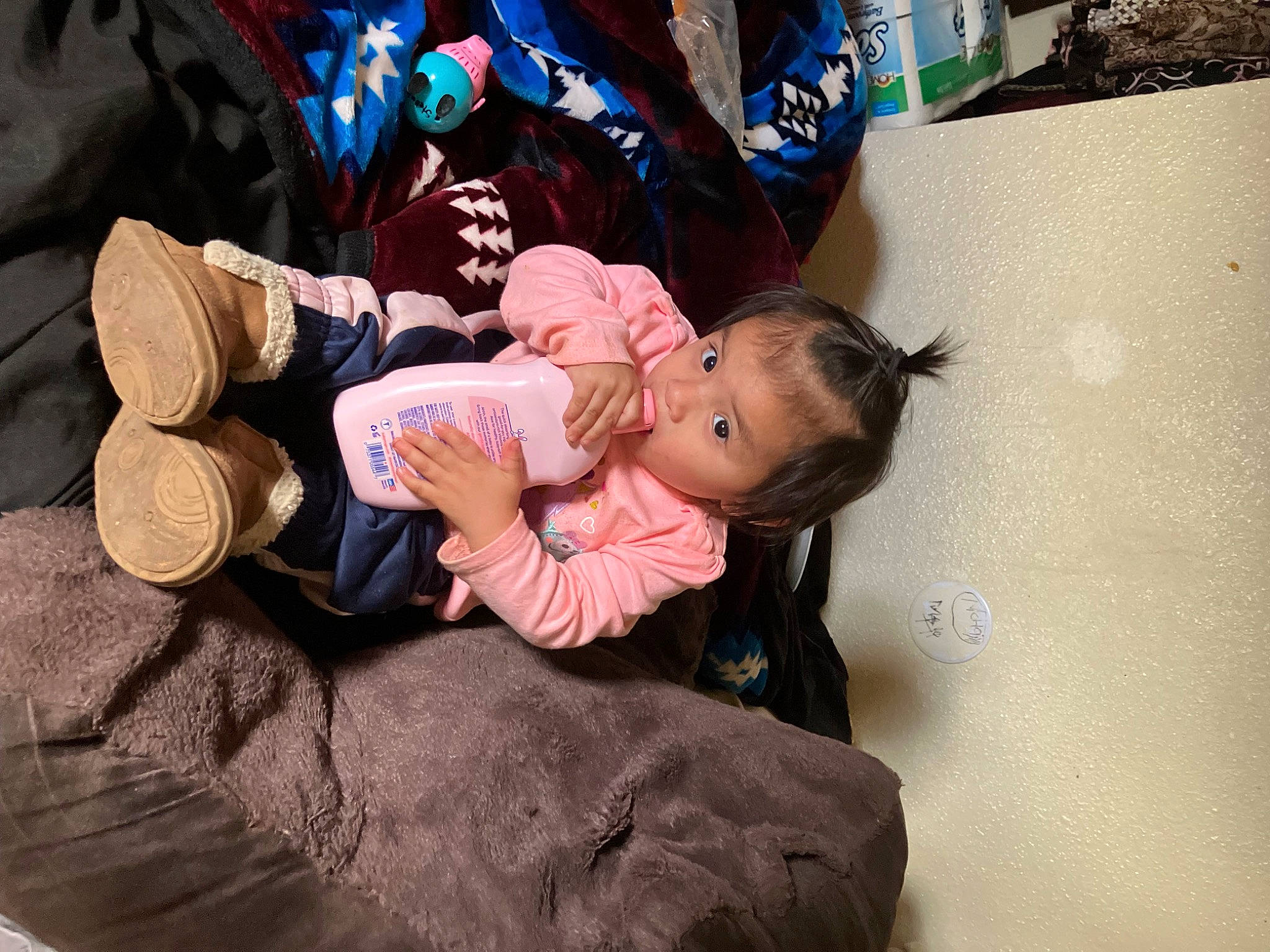 Estella joined the competition — help win amazing prizes! baby, baby_products, baby_toddler_clothing, child, event, fun, grass, happy, hat, leisure, person, plant, sitting, stuffed_toy, toddler, toy, tree