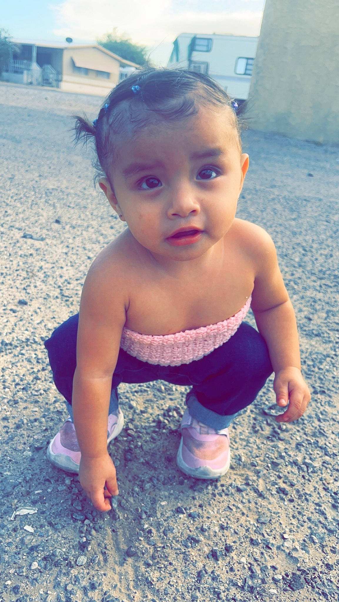 Estella is registered to the contest to win money with this photo: azure, baby, baby_toddler_clothing, cool, eye, face, fun, grass, hair, happy, head, human_body, iris, leg, mouth, nose, people_in_nature, person, skin, sunlight