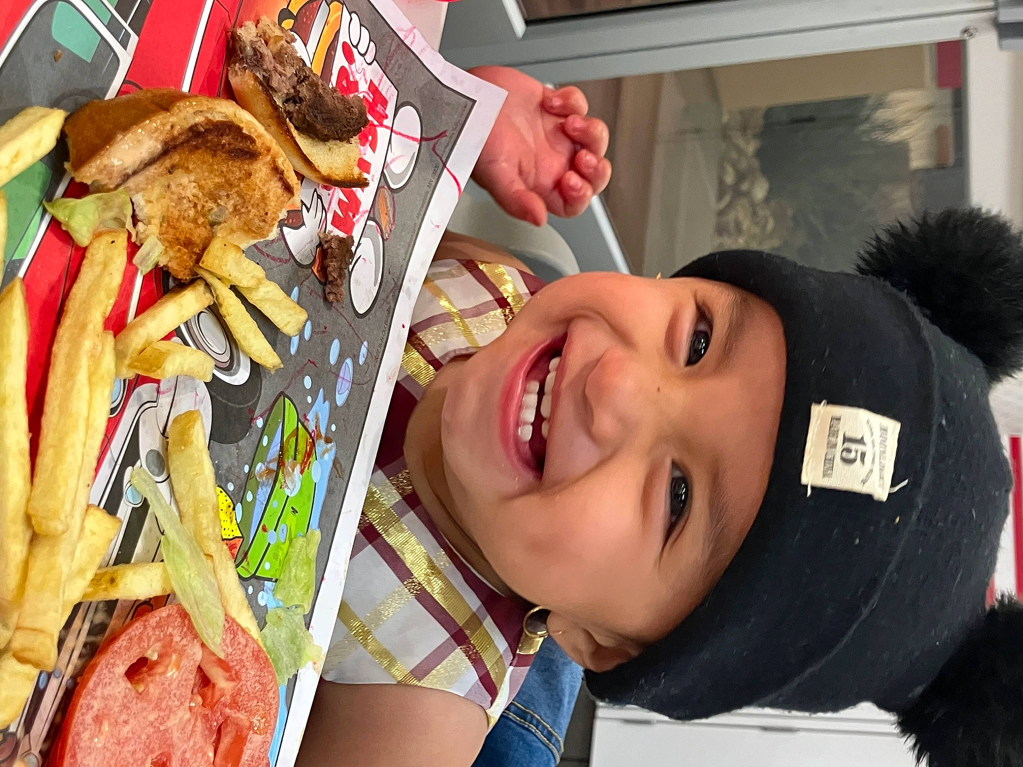 Estella joined the competition — help win amazing prizes! american_food, child, comfort_food, cuisine, dish, event, fashion_accessory, fast_food, finger_food, food, fun, happy, headwear, ingredient, joy, junk_food, leisure, person, smile, snack