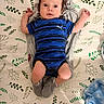 Atlas is registered to the contest to win money with this photo: baby, blue_outfit, brown_hair, changing_mat, child, close_up, crib, gray_blanket, indoors, infant, leaf_pattern, lying_down, nursery, onesie, photography, portrait, puma, relaxed, safe, wide_eyes