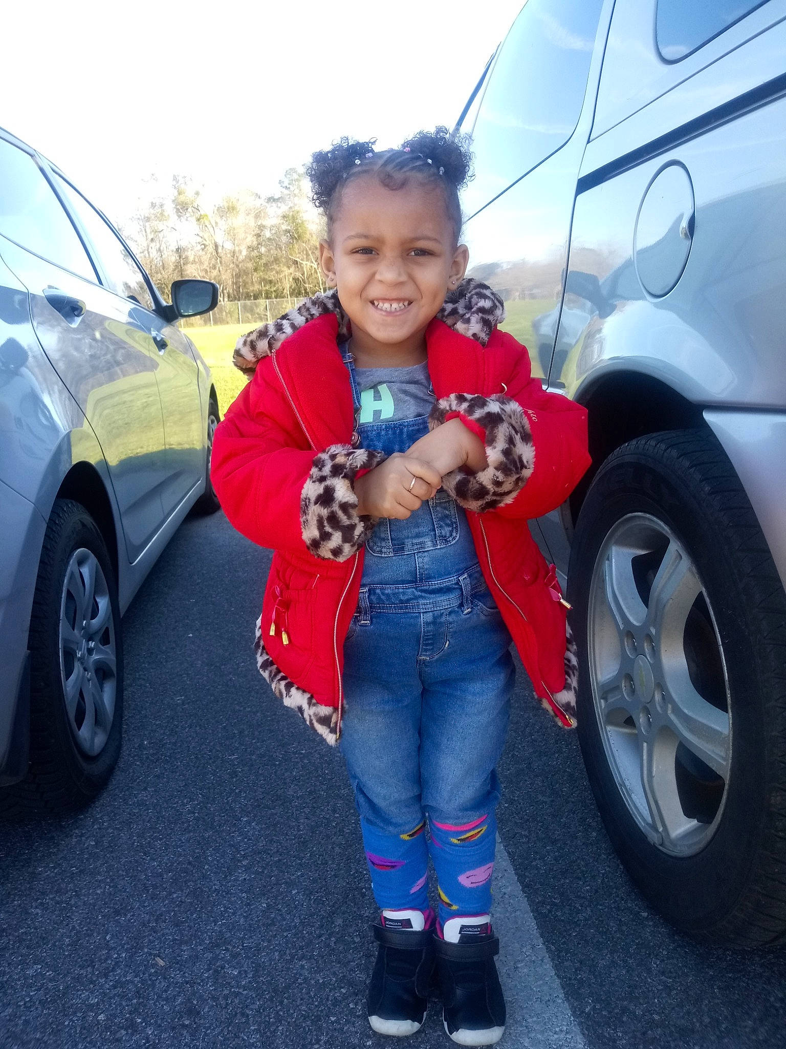 Meilah is registered to the contest to win money with this photo: car, child, city_car, compact_car, denim, electric_blue, family_car, jacket, jeans, joy, outerwear, person, plant, smile, toddler, vehicle, vehicle_door