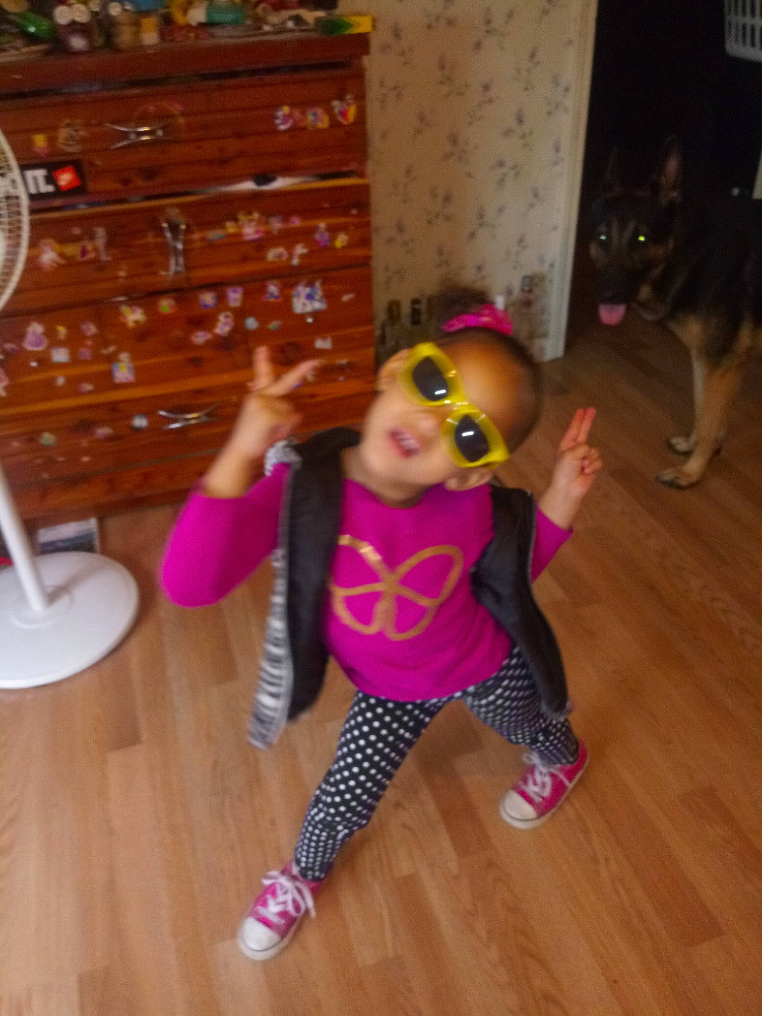 Meilah is registered to the contest to win money with this photo: child, floor, flooring, hardwood, laminate_flooring, person, pink, play, shoe, toddler, toy, wood, wood_flooring