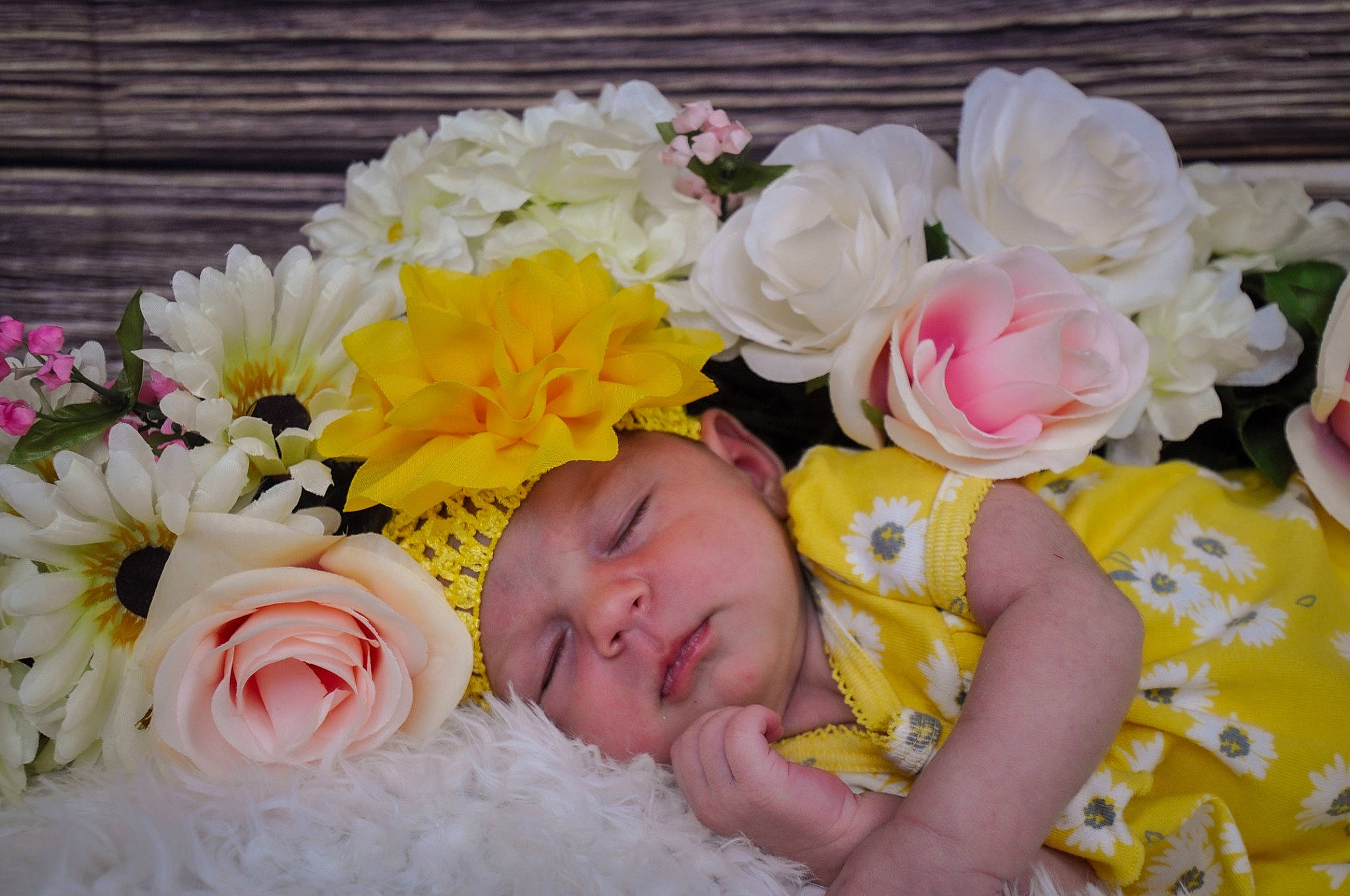 Bonnie joined the competition — help win amazing prizes! baby, baby_products, baby_sleeping, baby_toddler_clothing, cheek, child, comfort, cut_flowers, facial_expression, flower, flower_arranging, garden_roses, happy, headwear, linens, person, petal, pink, rose, rose_family