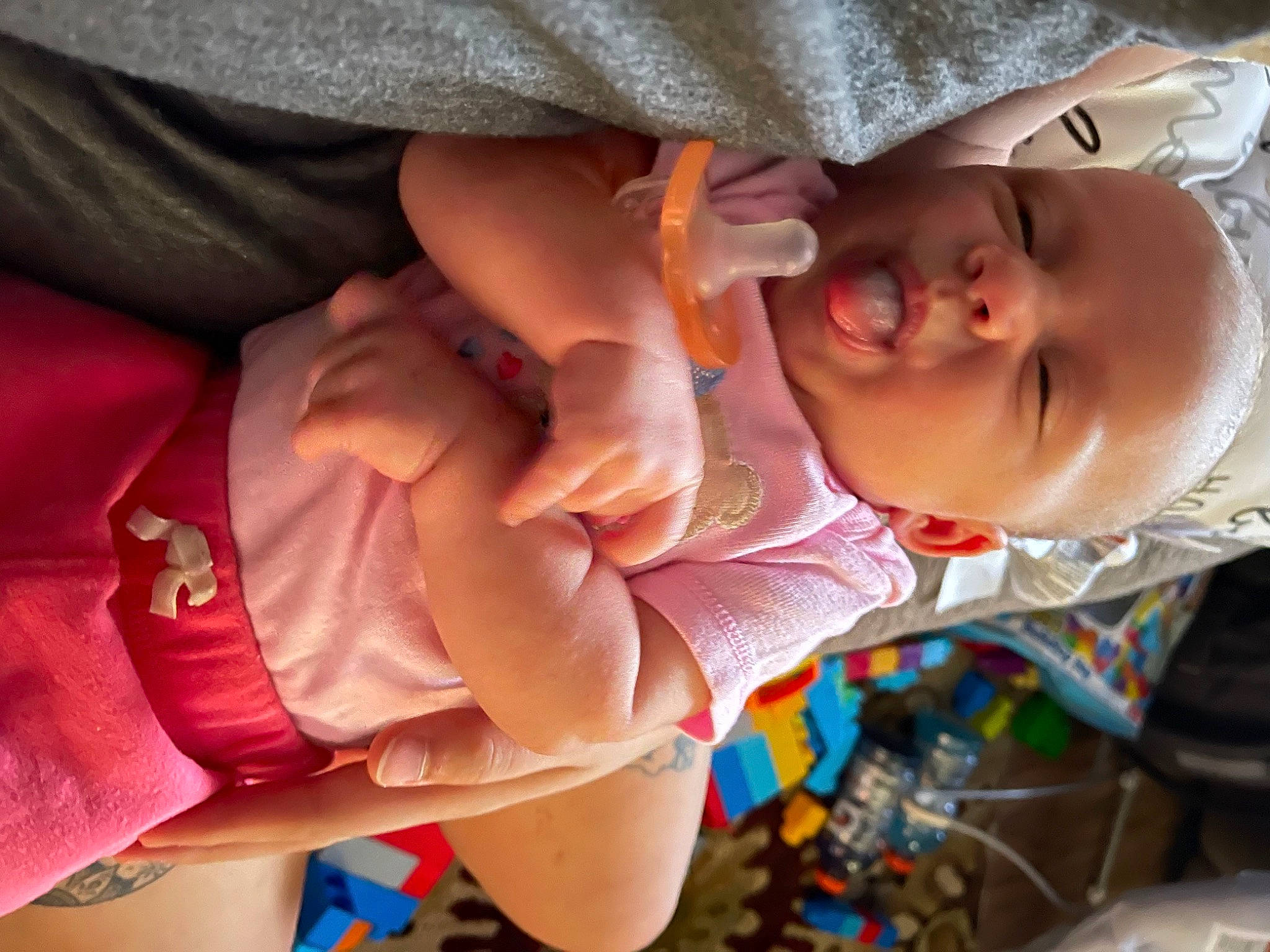 Clara joined the competition — help win amazing prizes! baby, baby_products, baby_toddler_clothing, cheek, child, finger, fun, hand, happy, headgear, lip, mouth, nail, nose, person, pink, skin, smile, thigh, thumb