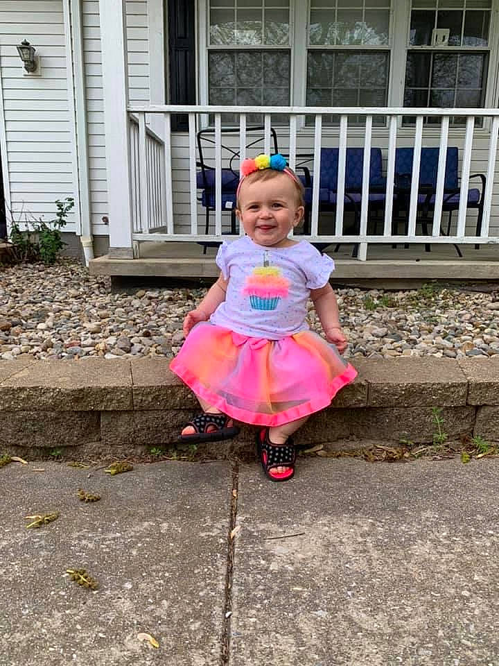 Paisleigh is registered to the contest to win money with this photo: child, costume, dress, fun, joy, people, person, pink, play, smile, summer, toddler, vacation
