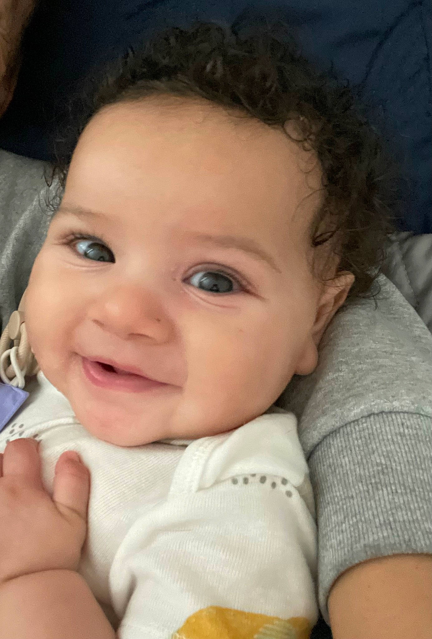 Kaia joined the competition — help win amazing prizes! baby, baby_toddler_clothing, cheek, child, comfort, eyebrow, eyelash, fashion_accessory, flash_photography, fun, happy, head, iris, joy, lip, nose, person, sitting, skin, smile